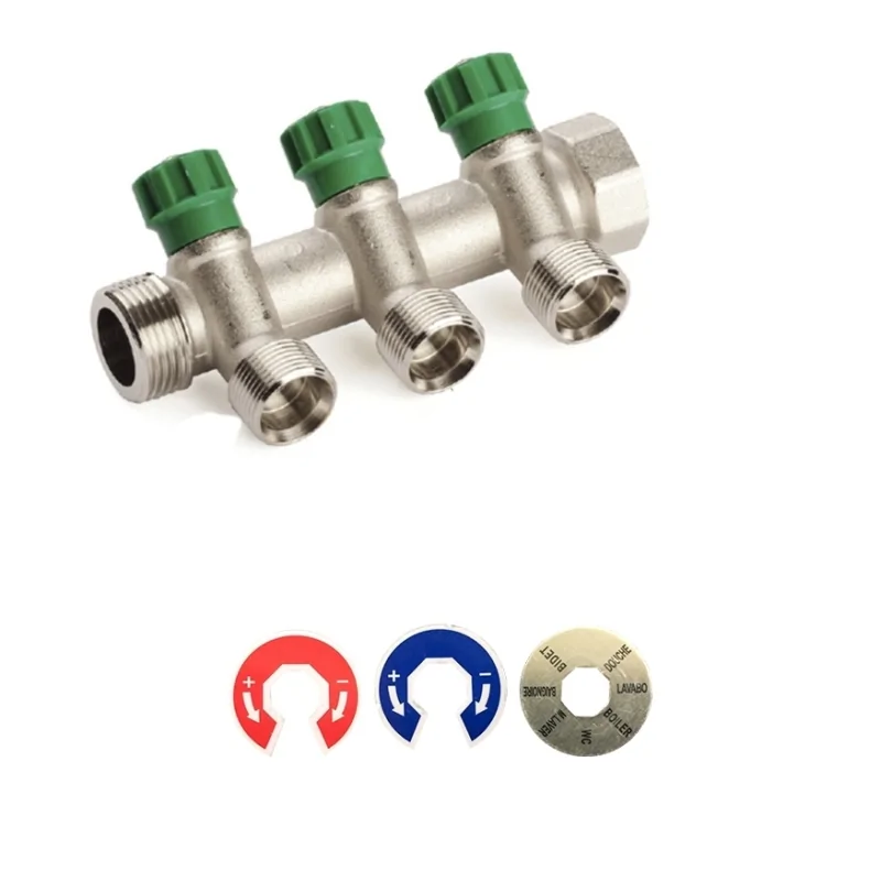 Collettore con Rubinetto Di Arresto a Vitone con uscite 3/4" Eurocono