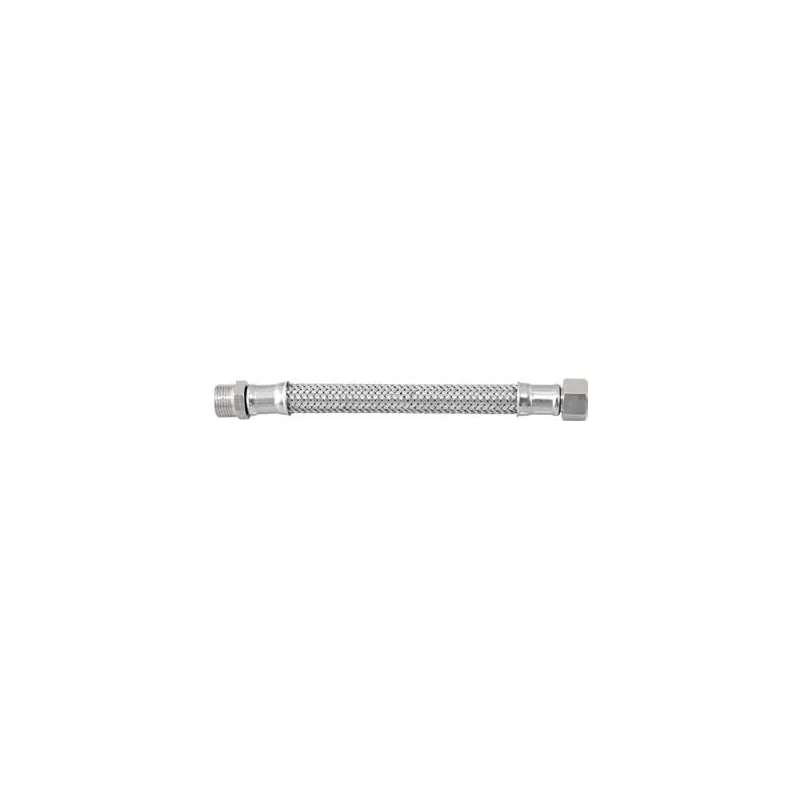 Tubo flessibile trecciato in acciaio inox AISI 304 7 fili DN10 1/2"M x 3/8"F